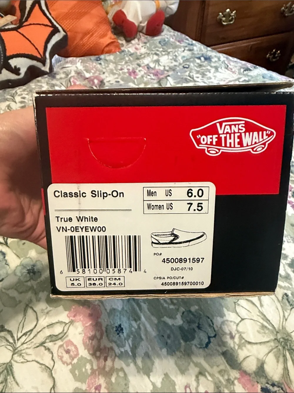 Vans “Off the Wall” Slip-On Quilted Checkerboard Blue & White Canvas Sneakers